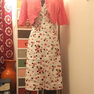 dressbarn Pink & White Polka Dot Dress - Size 16
